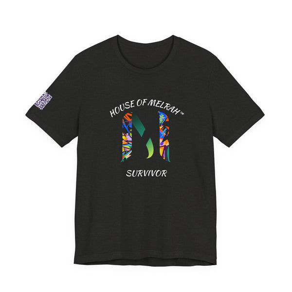 House of Melrah Survivor T‑Shirt — Colorful Graffiti Monogram Awareness Tee