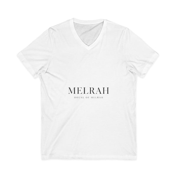 Melrah Logo Tee — 'Melrah: Home of Melrah' Monogram T-Shirt — V-Neck