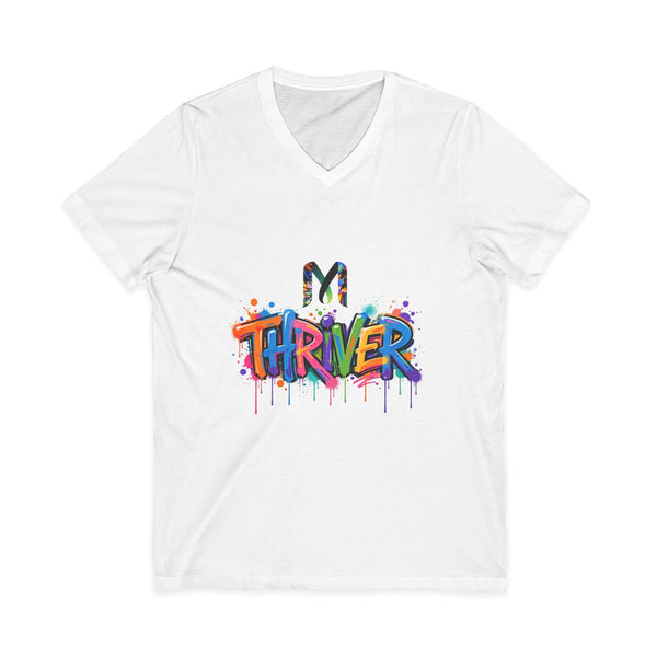 Thriver Graffiti T‑Shirt — Colorful Inspirational Tee — V-Neck